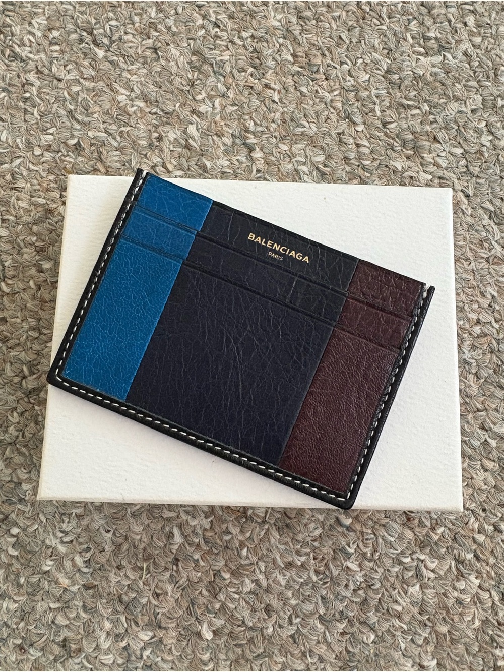 Balenciaga Tricolor Leather Card Holder